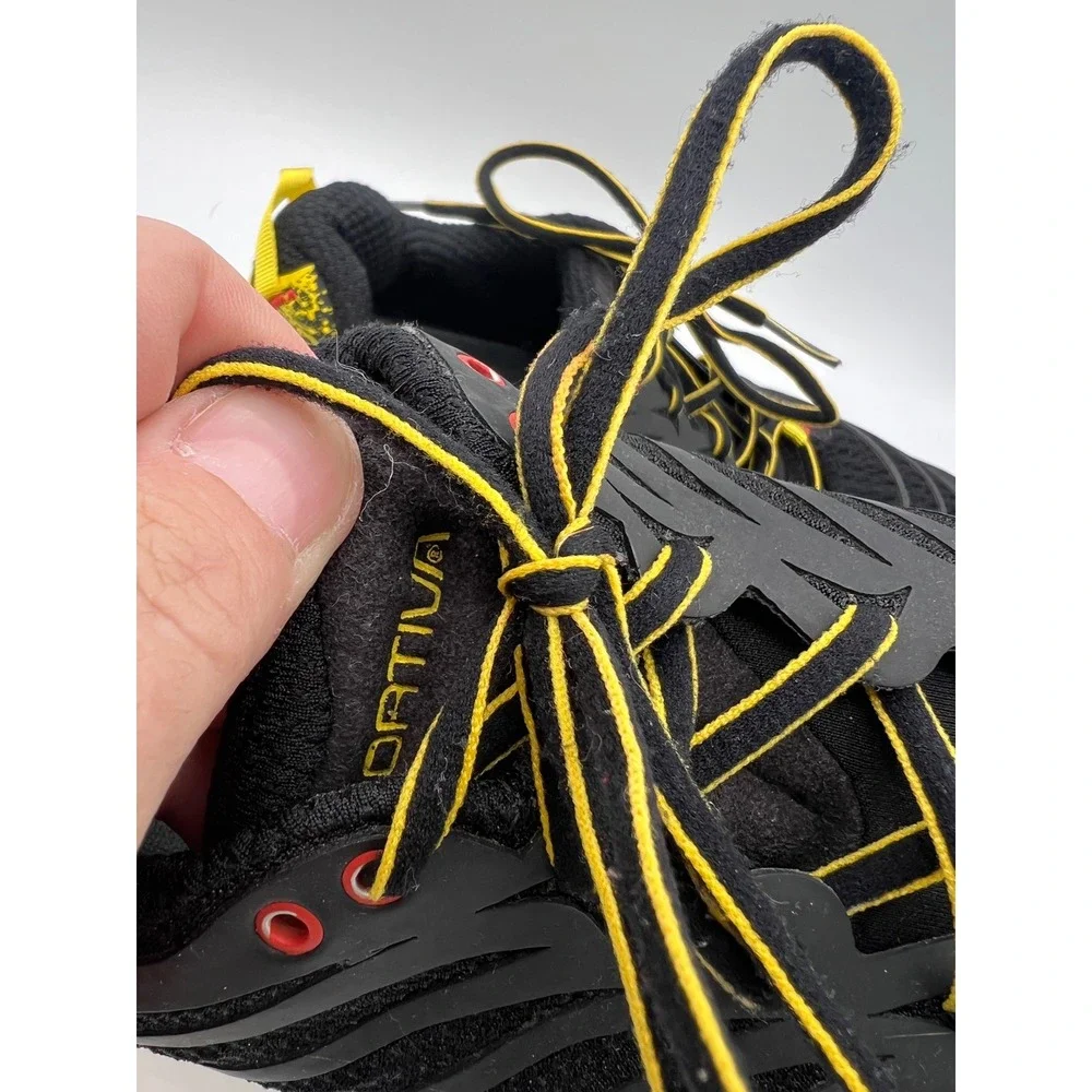 La Sportiva Akasha Women's Sz 6.5 Trail Rocker Running Shoes Black Yellow 2008-C